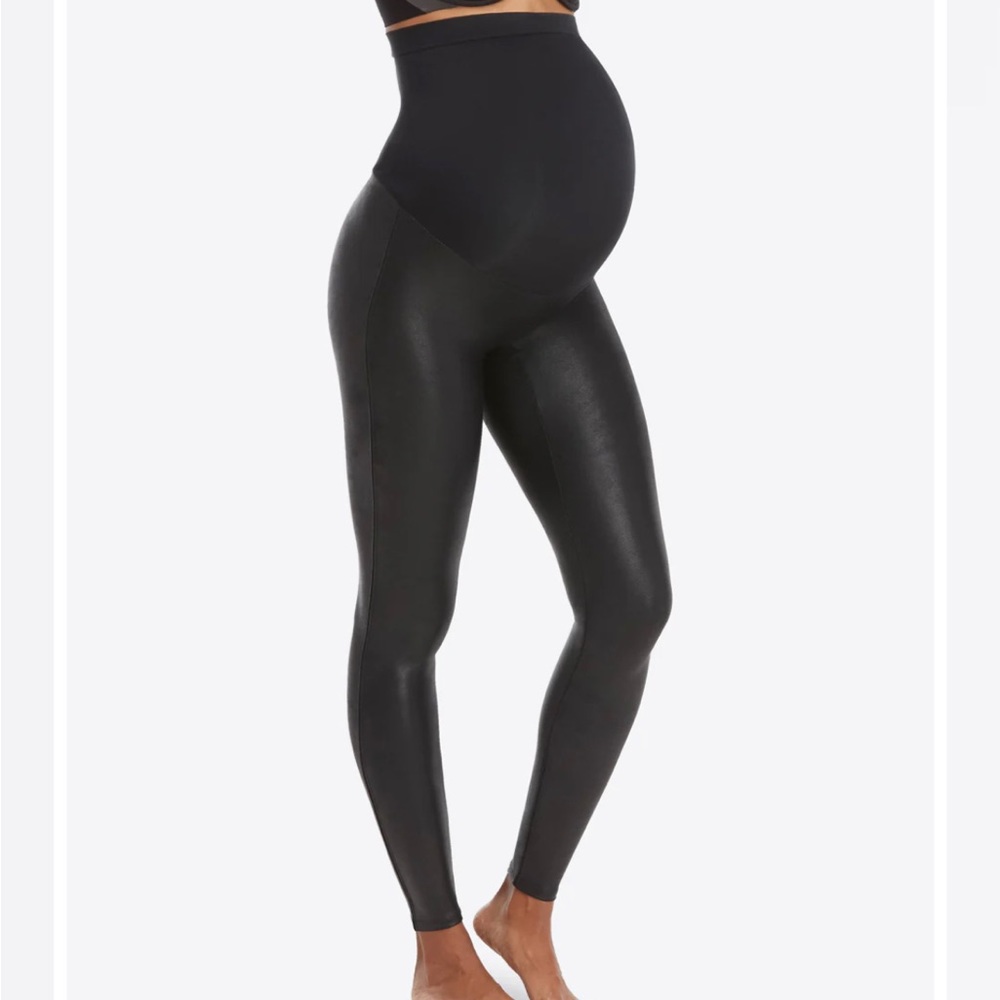 Spanks Mama Faux Leather Leggings